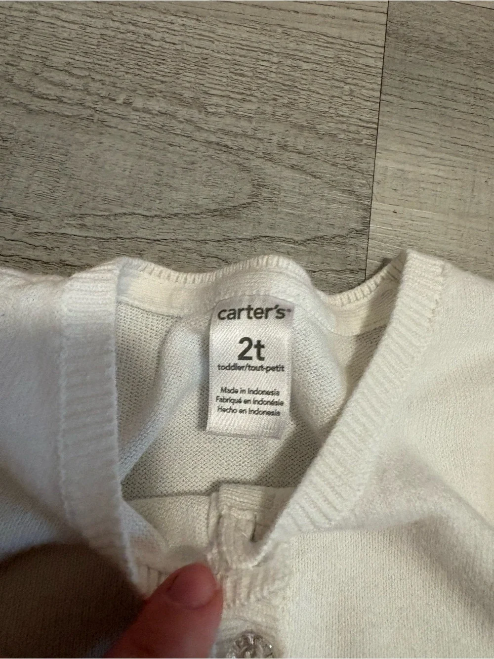 Carters White Button Up Cardigan 2T